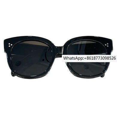 Fashionable CL high-end dual panel composite material, cool circular black female sunglasses, tourism concave shape