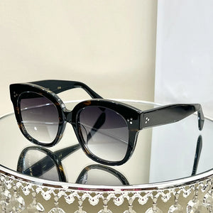 Fashionable CL high-end dual panel composite material, cool circular black female sunglasses, tourism concave shape