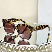 Load image into Gallery viewer, Fashionable CL high-end dual panel composite material, cool circular black female sunglasses, tourism concave shape
