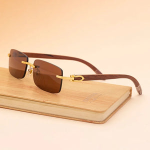 Fashionable sunglasses for men's frameless sunglasses for men's trendy wooden optical frames    Brand