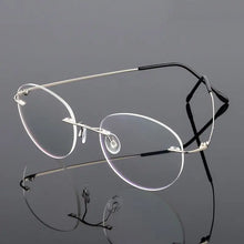 Load image into Gallery viewer, Female Rimless Folding Glasses Frame Man Women Titanium Alloy Ultralight Oval Prescription Myopia Optical Eyeglasses Frames