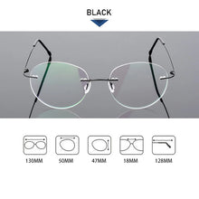 Load image into Gallery viewer, Female Rimless Folding Glasses Frame Man Women Titanium Alloy Ultralight Oval Prescription Myopia Optical Eyeglasses Frames