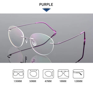 Female Rimless Folding Glasses Frame Man Women Titanium Alloy Ultralight Oval Prescription Myopia Optical Eyeglasses Frames