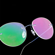 Load image into Gallery viewer, Female Rimless Folding Glasses Frame Man Women Titanium Alloy Ultralight Oval Prescription Myopia Optical Eyeglasses Frames