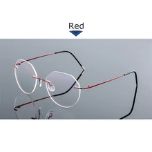Load image into Gallery viewer, Female Rimless Folding Titanium Alloy Glasses Frame Women Ultralight Cat Eye Prescription Myopia Optical Eyeglasses Frames