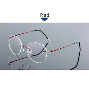 Female Rimless Folding Titanium Alloy Glasses Frame Women Ultralight Cat Eye Prescription Myopia Optical Eyeglasses Frames