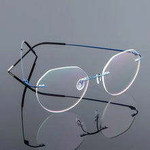 Load image into Gallery viewer, Female Rimless Folding Titanium Alloy Glasses Frame Women Ultralight Cat Eye Prescription Myopia Optical Eyeglasses Frames