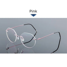 Load image into Gallery viewer, Female Rimless Folding Titanium Alloy Glasses Frame Women Ultralight Cat Eye Prescription Myopia Optical Eyeglasses Frames