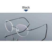 Load image into Gallery viewer, Female Rimless Folding Titanium Alloy Glasses Frame Women Ultralight Cat Eye Prescription Myopia Optical Eyeglasses Frames