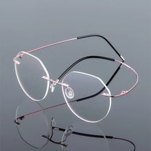 Load image into Gallery viewer, Female Rimless Folding Titanium Alloy Glasses Frame Women Ultralight Cat Eye Prescription Myopia Optical Eyeglasses Frames