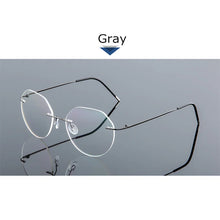 Load image into Gallery viewer, Female Rimless Folding Titanium Alloy Glasses Frame Women Ultralight Cat Eye Prescription Myopia Optical Eyeglasses Frames