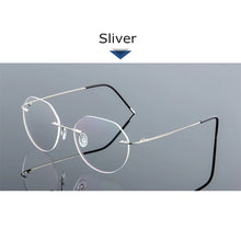 Load image into Gallery viewer, Female Rimless Folding Titanium Alloy Glasses Frame Women Ultralight Cat Eye Prescription Myopia Optical Eyeglasses Frames
