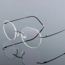 Load image into Gallery viewer, Female Rimless Folding Titanium Alloy Glasses Frame Women Ultralight Cat Eye Prescription Myopia Optical Eyeglasses Frames