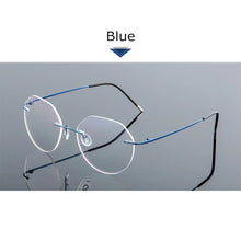 Load image into Gallery viewer, Female Rimless Folding Titanium Alloy Glasses Frame Women Ultralight Cat Eye Prescription Myopia Optical Eyeglasses Frames