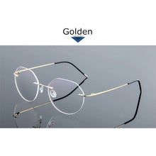 Load image into Gallery viewer, Female Rimless Folding Titanium Alloy Glasses Frame Women Ultralight Cat Eye Prescription Myopia Optical Eyeglasses Frames