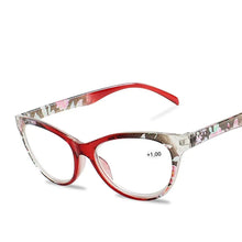 Load image into Gallery viewer, Floral Cat&#39;s Eye Reading Glasses for Sight Women&#39;s Spectacles with Diopters Erkek Gozluk Degree Eyeglasses +1.0 +1.5 2.0 2.5 3.0