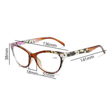 Load image into Gallery viewer, Floral Cat&#39;s Eye Reading Glasses for Sight Women&#39;s Spectacles with Diopters Erkek Gozluk Degree Eyeglasses +1.0 +1.5 2.0 2.5 3.0