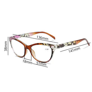 Floral Cat's Eye Reading Glasses for Sight Women's Spectacles with Diopters Erkek Gozluk Degree Eyeglasses +1.0 +1.5 2.0 2.5 3.0