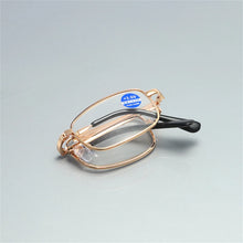 Load image into Gallery viewer, Foldable Reading Glasses Folding Presbyopia Men Women Metal Retro Computer Reading Glasses With Case 1.0 1.5 2.0 2.5 3.0 3.5 4.0