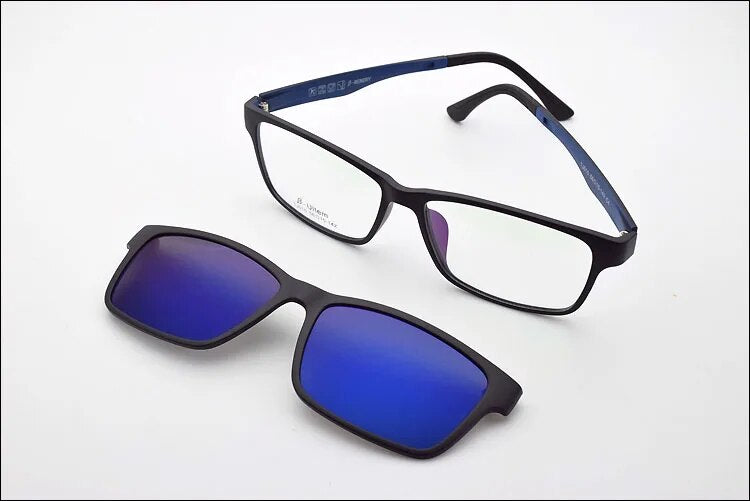 Frame Glasses Big match Sunglasses Polarized Clip Myopia Glasses Ultem Magnet For Men Sunglasses 3D Eyeglasses Wide Face