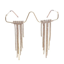 Load image into Gallery viewer, Frameless Long Tassel Spectacl Eye-Catching Design Gold Silver Eyeglass Frame for Parties Vacation Festivals