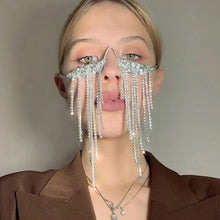 Load image into Gallery viewer, Frameless Long Tassel Spectacl Eye-Catching Design Gold Silver Eyeglass Frame for Parties Vacation Festivals