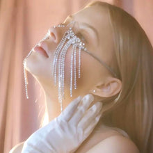 Load image into Gallery viewer, Frameless Long Tassel Spectacl Eye-Catching Design Gold Silver Eyeglass Frame for Parties Vacation Festivals