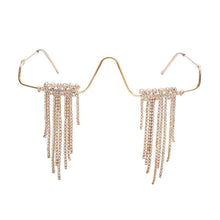 Load image into Gallery viewer, Frameless Long Tassel Spectacl Eye-Catching Design Gold Silver Eyeglass Frame for Parties Vacation Festivals
