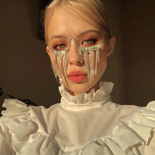 Load image into Gallery viewer, Frameless Long Tassel Spectacl Eye-Catching Design Gold Silver Eyeglass Frame for Parties Vacation Festivals