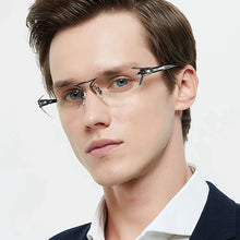 Load image into Gallery viewer, Frameless Men Business IP Titanium Eye Glasses Frame  Myopia Optical Prescription Eyeglasses Classic Handmade Acetate Eyewear