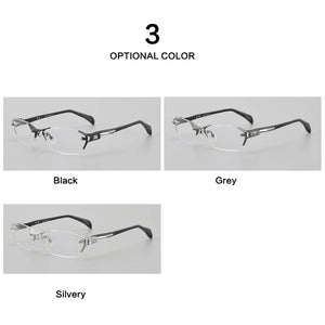 Frameless Men Business IP Titanium Eye Glasses Frame  Myopia Optical Prescription Eyeglasses Classic Handmade Acetate Eyewear