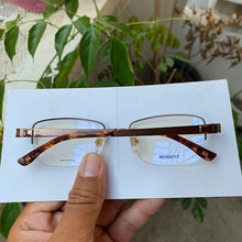 Load image into Gallery viewer, France Brand Rectangular Pure Titanium Spectacles Half Rim Men/Women  Myopia/Progressive Brown/Grey Stock Clearance