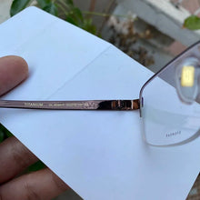 Load image into Gallery viewer, France Brand Rectangular Pure Titanium Spectacles Half Rim Men/Women  Myopia/Progressive Brown/Grey Stock Clearance