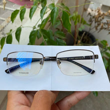 Load image into Gallery viewer, France Brand Rectangular Pure Titanium Spectacles Half Rim Men/Women  Myopia/Progressive Brown/Grey Stock Clearance
