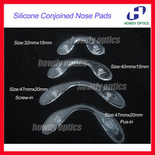 Load image into Gallery viewer, 500pcs/lot Eyeglasses Silicone Conjoined  Push-inNose Pads  Screw-in Nose Pad 32mmx15mm,40mm15mm,47mmx20mm