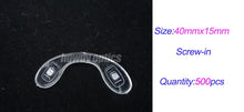 Load image into Gallery viewer, 500pcs/lot Eyeglasses Silicone Conjoined  Push-inNose Pads  Screw-in Nose Pad 32mmx15mm,40mm15mm,47mmx20mm