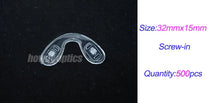 Load image into Gallery viewer, 500pcs/lot Eyeglasses Silicone Conjoined  Push-inNose Pads  Screw-in Nose Pad 32mmx15mm,40mm15mm,47mmx20mm