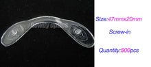 Load image into Gallery viewer, 500pcs/lot Eyeglasses Silicone Conjoined  Push-inNose Pads  Screw-in Nose Pad 32mmx15mm,40mm15mm,47mmx20mm