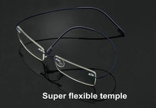 Load image into Gallery viewer, Free Shipping Ultra-light Rimless Rim Frame Non-screw Memory Titanium Flexible Eye Glasses Prescription Spectacle Optical Frame