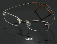 Load image into Gallery viewer, Free Shipping Ultra-light Rimless Rim Frame Non-screw Memory Titanium Flexible Eye Glasses Prescription Spectacle Optical Frame