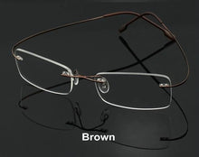 Load image into Gallery viewer, Free Shipping Ultra-light Rimless Rim Frame Non-screw Memory Titanium Flexible Eye Glasses Prescription Spectacle Optical Frame