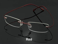 Load image into Gallery viewer, Free Shipping Ultra-light Rimless Rim Frame Non-screw Memory Titanium Flexible Eye Glasses Prescription Spectacle Optical Frame