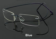 Load image into Gallery viewer, Free Shipping Ultra-light Rimless Rim Frame Non-screw Memory Titanium Flexible Eye Glasses Prescription Spectacle Optical Frame