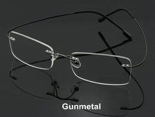 Load image into Gallery viewer, Free Shipping Ultra-light Rimless Rim Frame Non-screw Memory Titanium Flexible Eye Glasses Prescription Spectacle Optical Frame