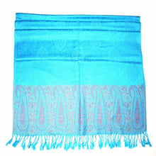 Load image into Gallery viewer, From India Scarf Paisley Tippet Oversize Ethnic Bufandas 100% Cotton Winter Scarves Turquoise Echarpe 200*70cm