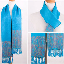 Load image into Gallery viewer, From India Scarf Paisley Tippet Oversize Ethnic Bufandas 100% Cotton Winter Scarves Turquoise Echarpe 200*70cm