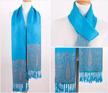 Load image into Gallery viewer, From India Scarf Paisley Tippet Oversize Ethnic Bufandas 100% Cotton Winter Scarves Turquoise Echarpe 200*70cm