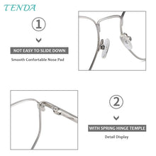 Load image into Gallery viewer, Full Rim Men and Women Fashion Metal Rectangular Medium Eyeglasses Frame For Myopia Prescription Lenses