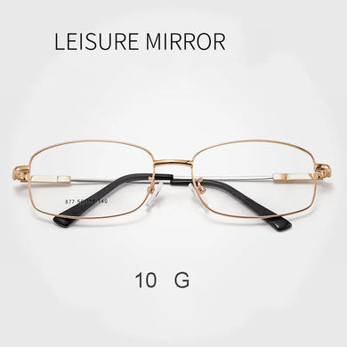 Full Rim Rectangle Spectacles with Spring Hinges Alloy Frame Eye Glasses Men Business Style Myopia Eyewear