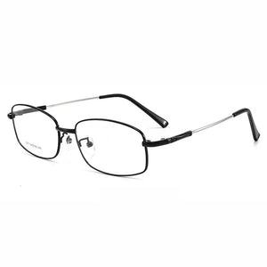 Full Rim Rectangle Spectacles with Spring Hinges Alloy Frame Eye Glasses Men Business Style Myopia Eyewear